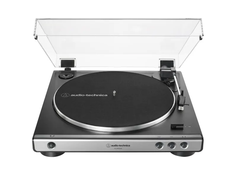 Audio-Technica AT-LP60XUSB, Bæltedrevet pladespiller, Fuld automatisk, Grå, Metallic, Aluminium, 33 1/3,45 rpm, DC servomotor