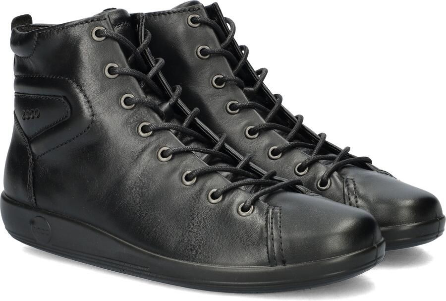 ECCO SOFT 2.0 dames Veterboot Sneakers Zwart