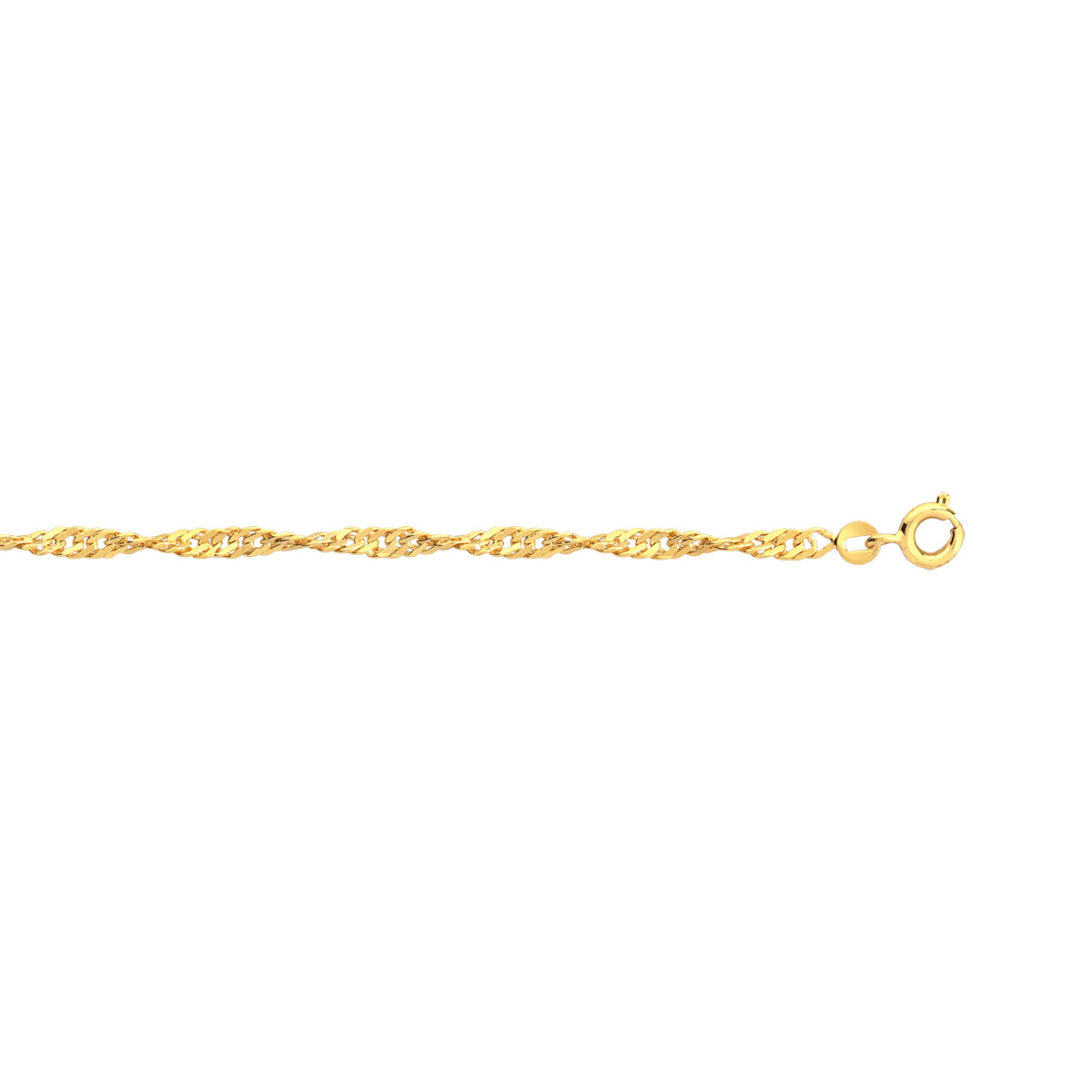 Chaine plaqué or maille singapour 55 cm