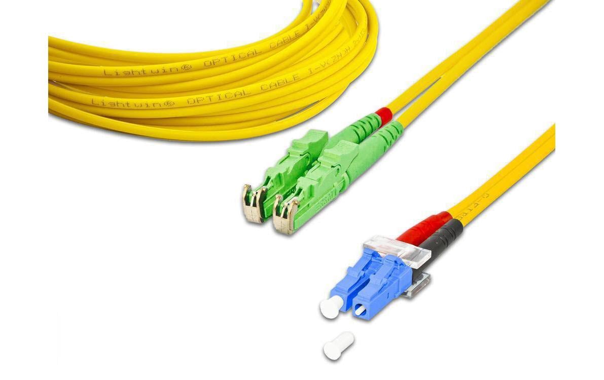 LWL-Patchkabel Singlemode E2000/APC – LC, OS2, Duplex, 10 mSinglemode E2000/APC-LC Duplex OS2 10 m