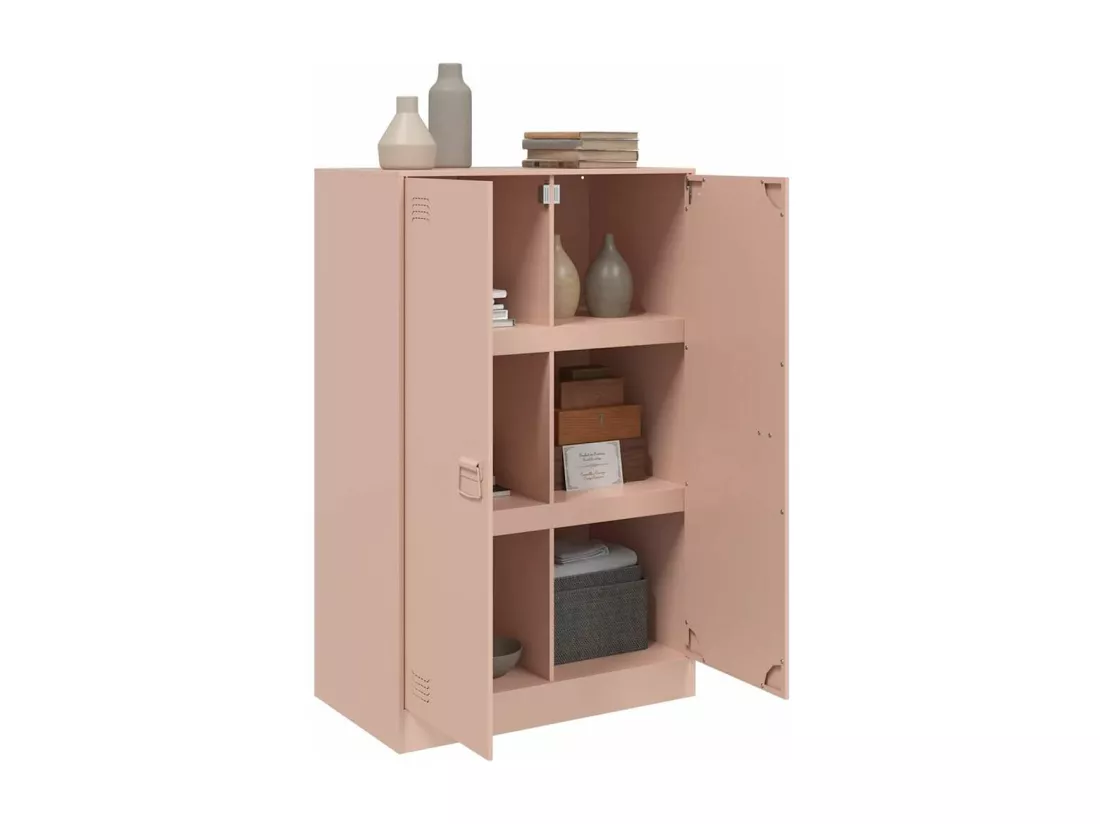 Buffet rose 67x39x107 cm acier