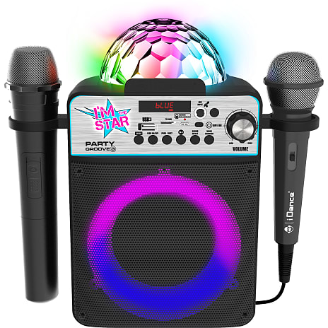 iDance Party Groove 3 bluetooth karaoke højttaler - sort