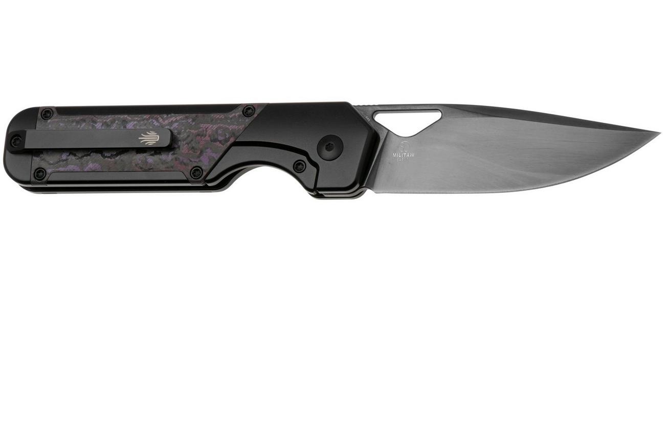 Kizer Militaw KI3634A2 DLC S45VN, Black Titanium & Purple Haze Fatcarbon, zakmes, Jonathan Styles design