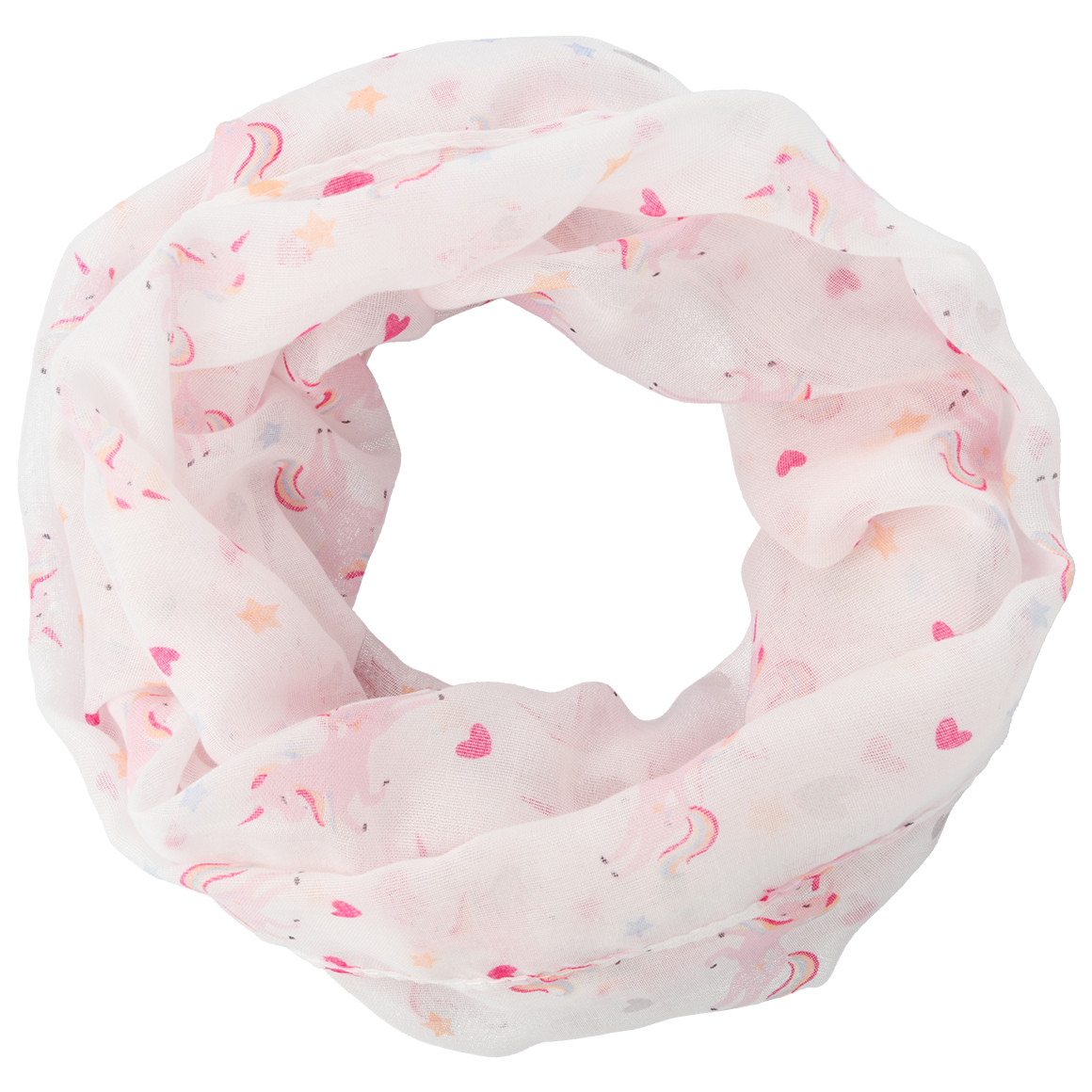Topolino 2 Mädchen Rundschals mit Einhorn-Allover rosa / weiss