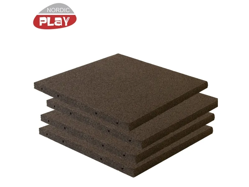 Gummiflise 50x50x3 cm sort NORDIC PLAY Active 7,5 m2 - 30 stk. (810-172)