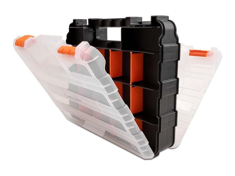 Delock Sortimentskasten Orange / Schwarz 34 Fächer Delock Sortimentsbox mit 34 Fächern 320 x 270 x 80 mm Orange / Schwarz