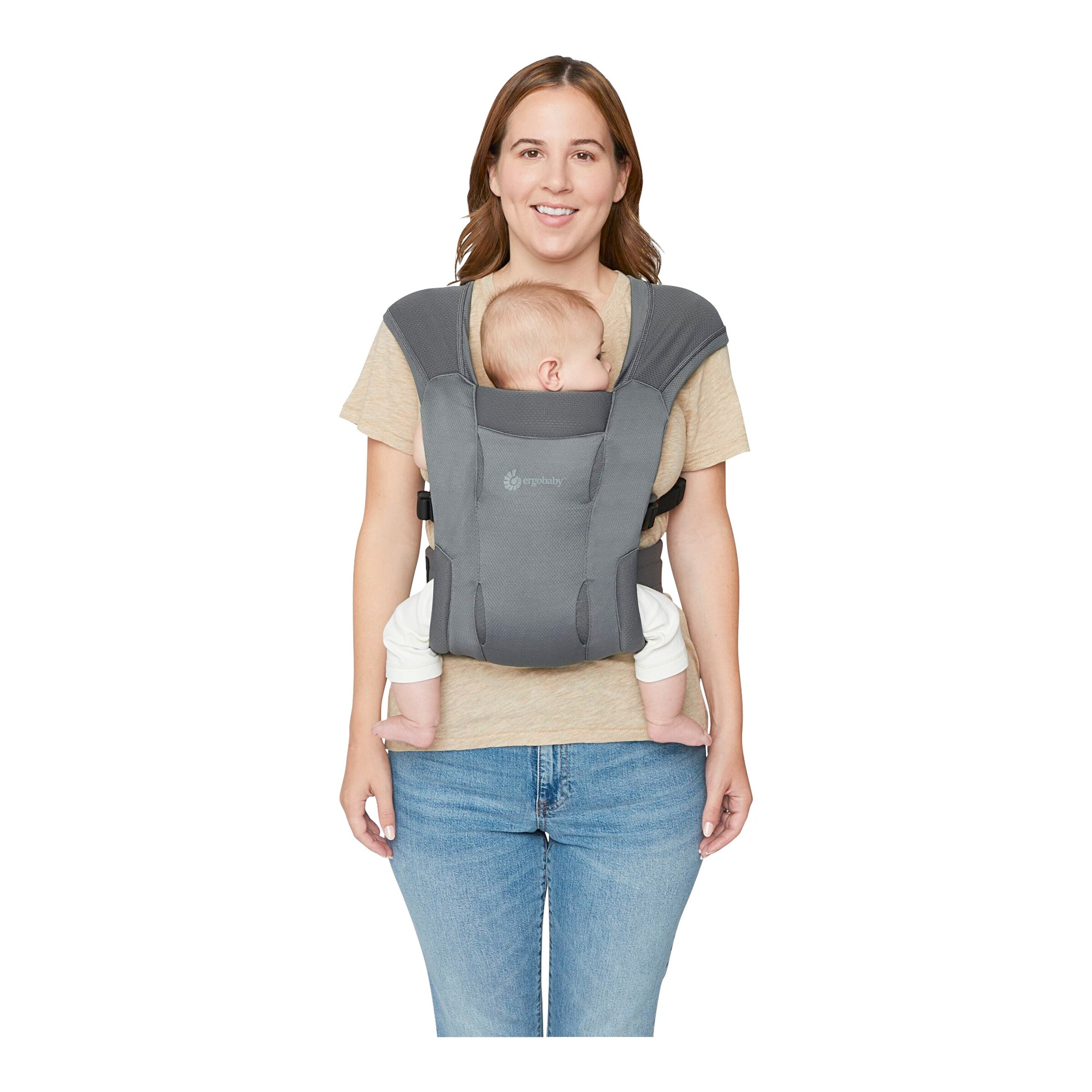 Ergobaby® Embrace Soft Air Mesh Babytrage, 3 Tragepositionen washed black