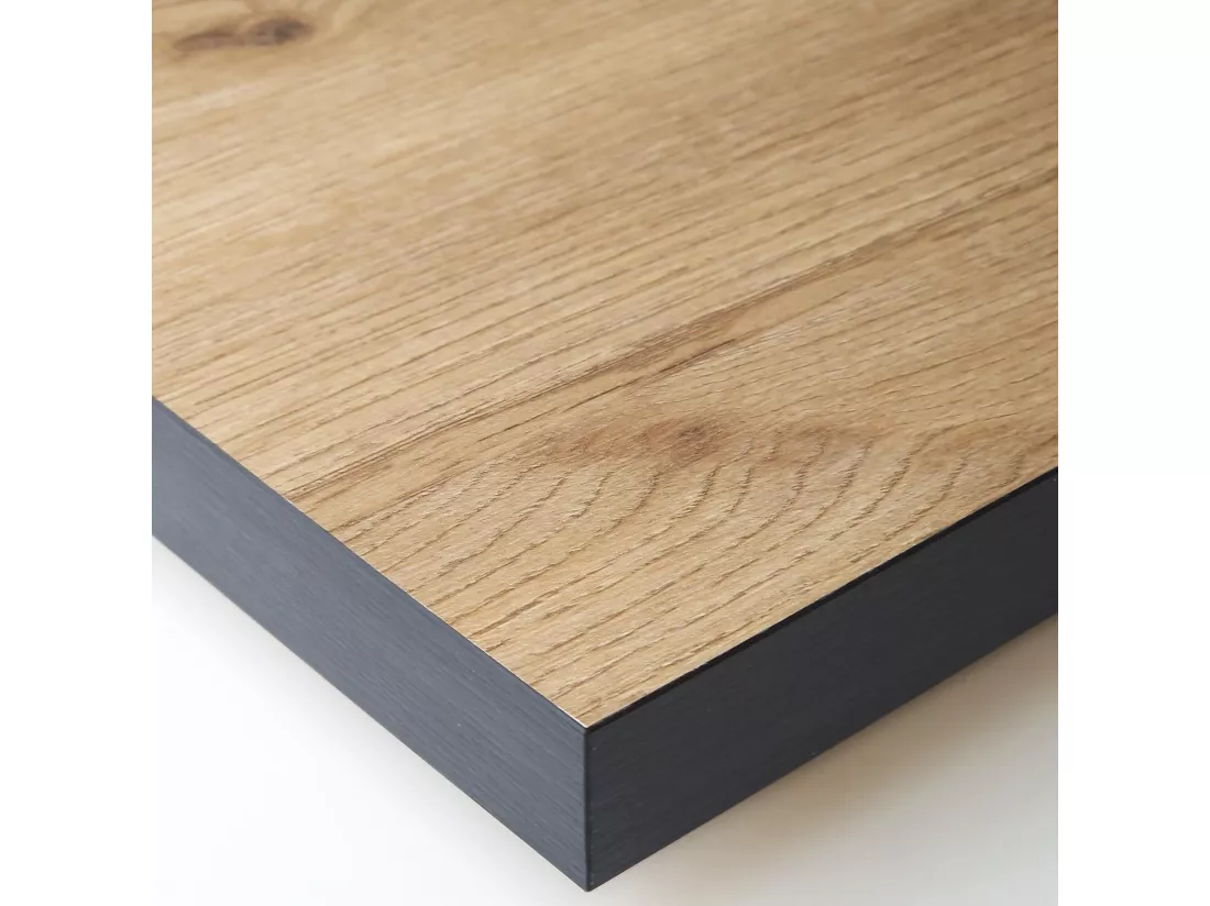 Table console extensible, 260, Pour 12 personnes, Table à Manger, Noir et chêne