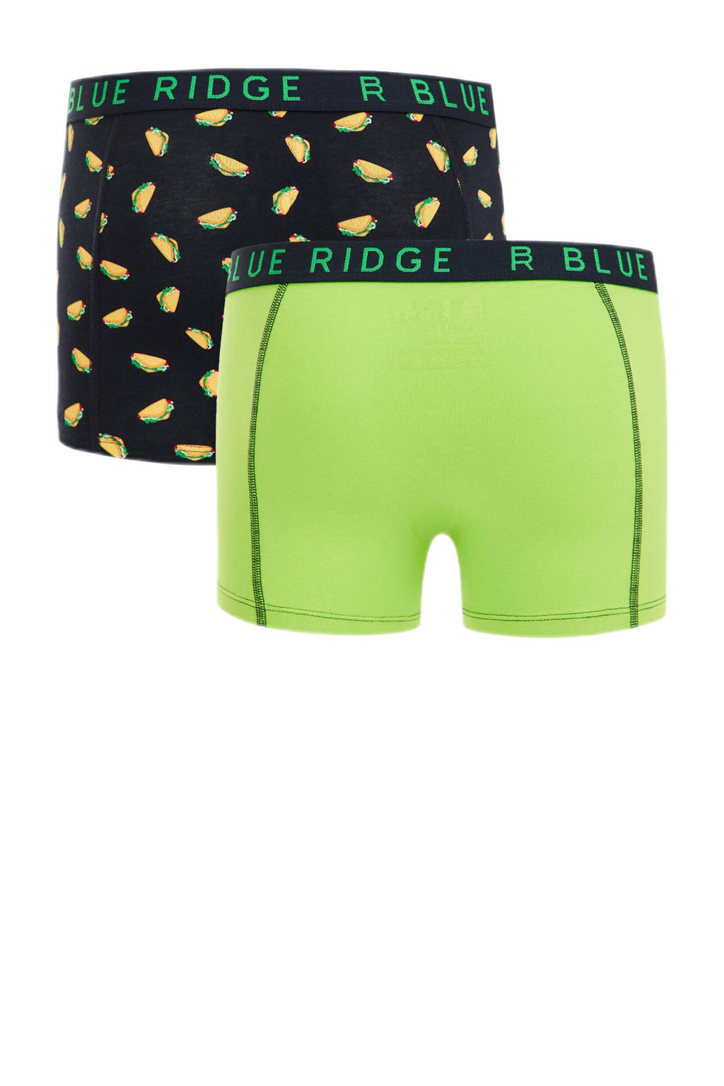 boxershort - set van 2 zwart/groen