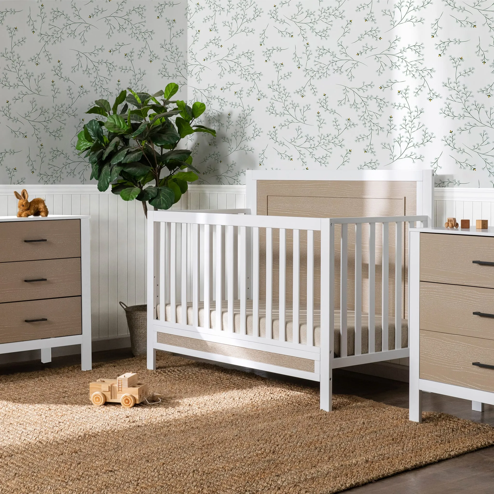 DaVinci Couchette Convertible 4-en-1 Radley - Blanc et Bois Côtier