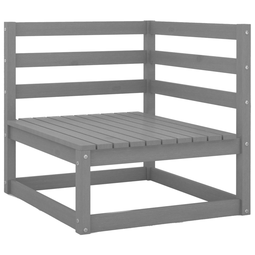 Salon de jardin meuble d'extérieur ensemble de mobilier 5 pièces gris bois de pin massif