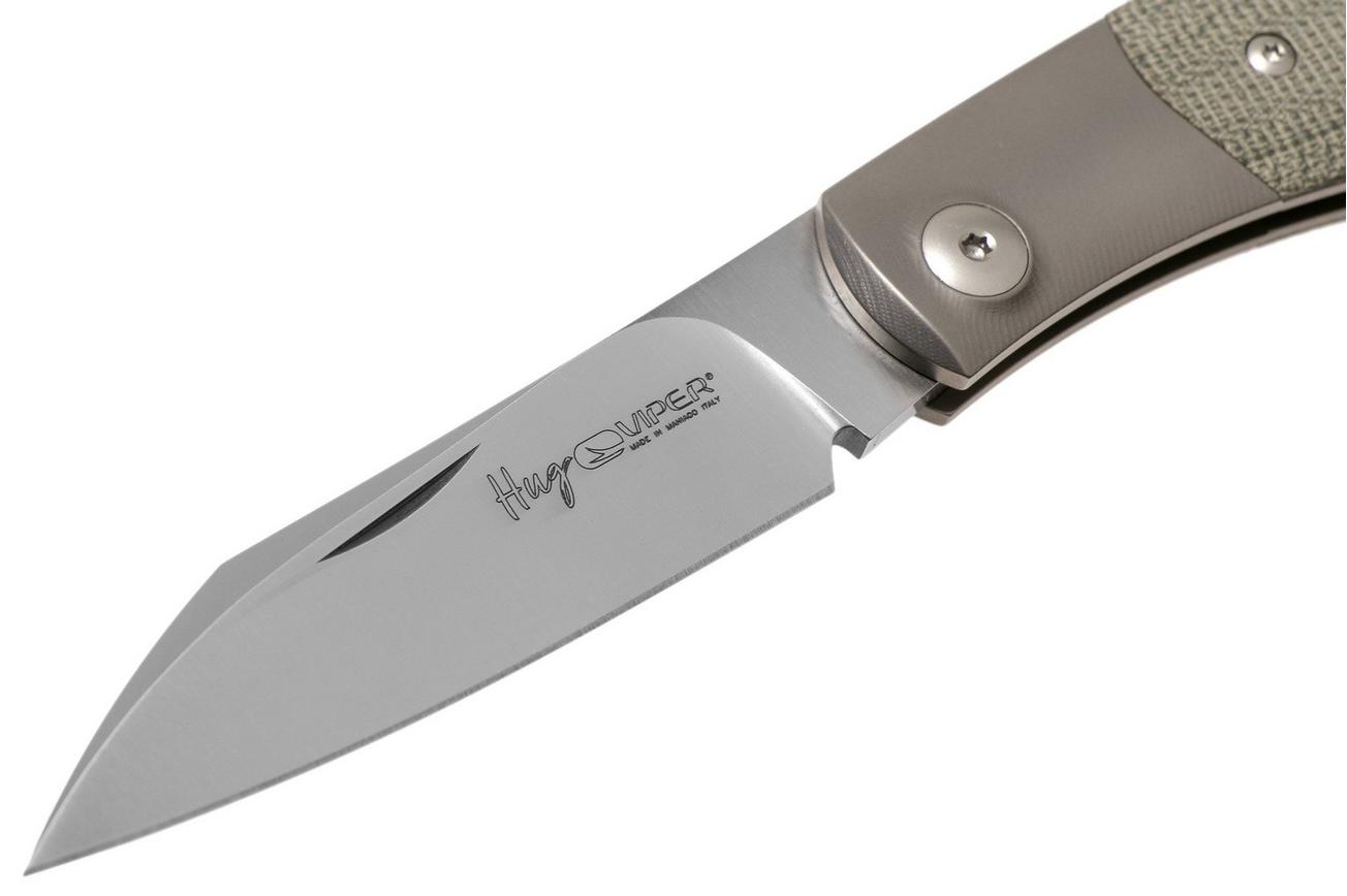 Viper Hug V5992CG Green Canvas Micarta zakmes, Sacha Thiel design