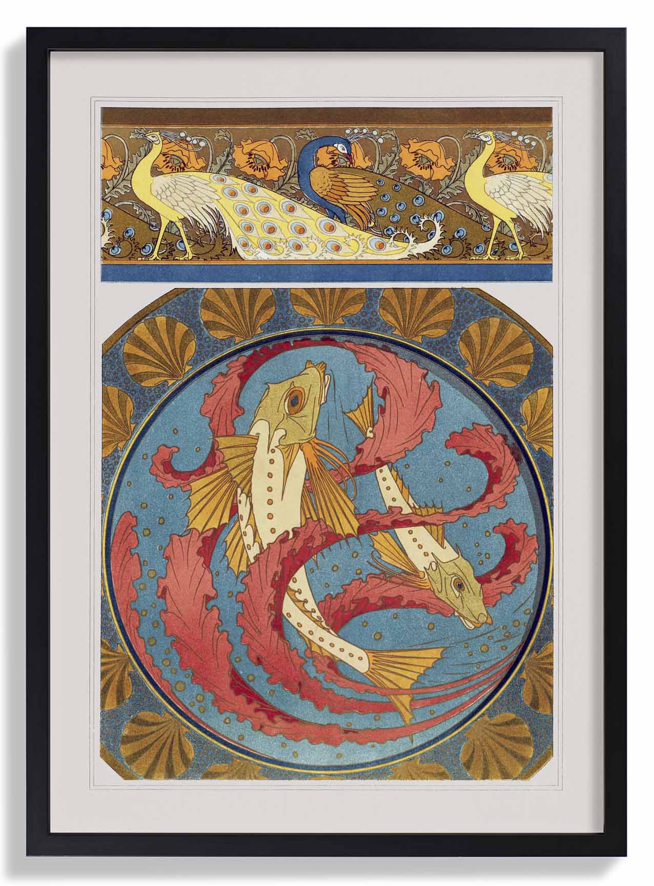 Pfaue und Fische