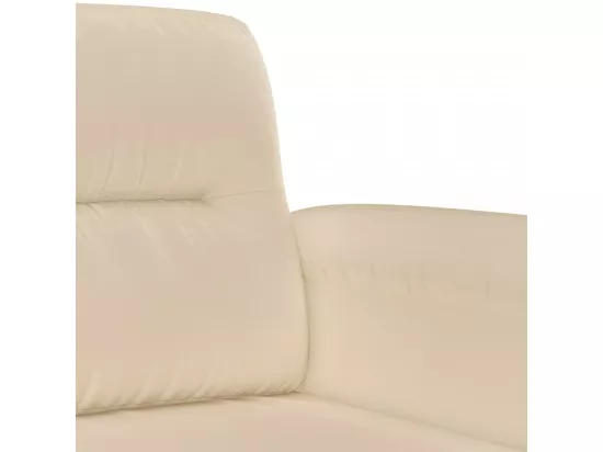Ensemble de canapés 3 pcs avec coussins crème tissu microfibre