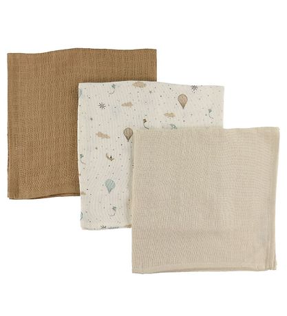 Cam Cam Spucktücher - 70x70 cm - 3er-Pack - Dreamland/Camel/Ligh