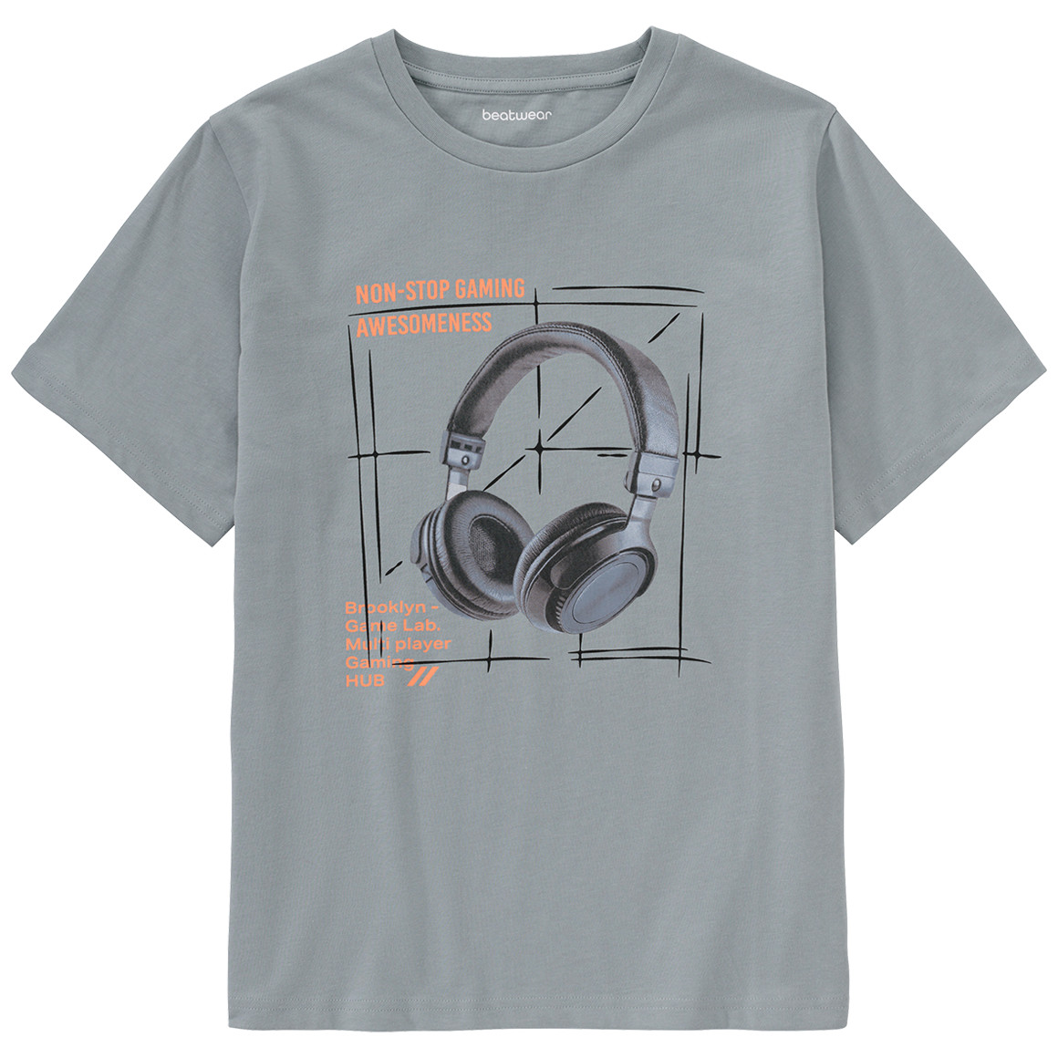 Beatwear Jungen T-Shirt mit Prints blaugrau