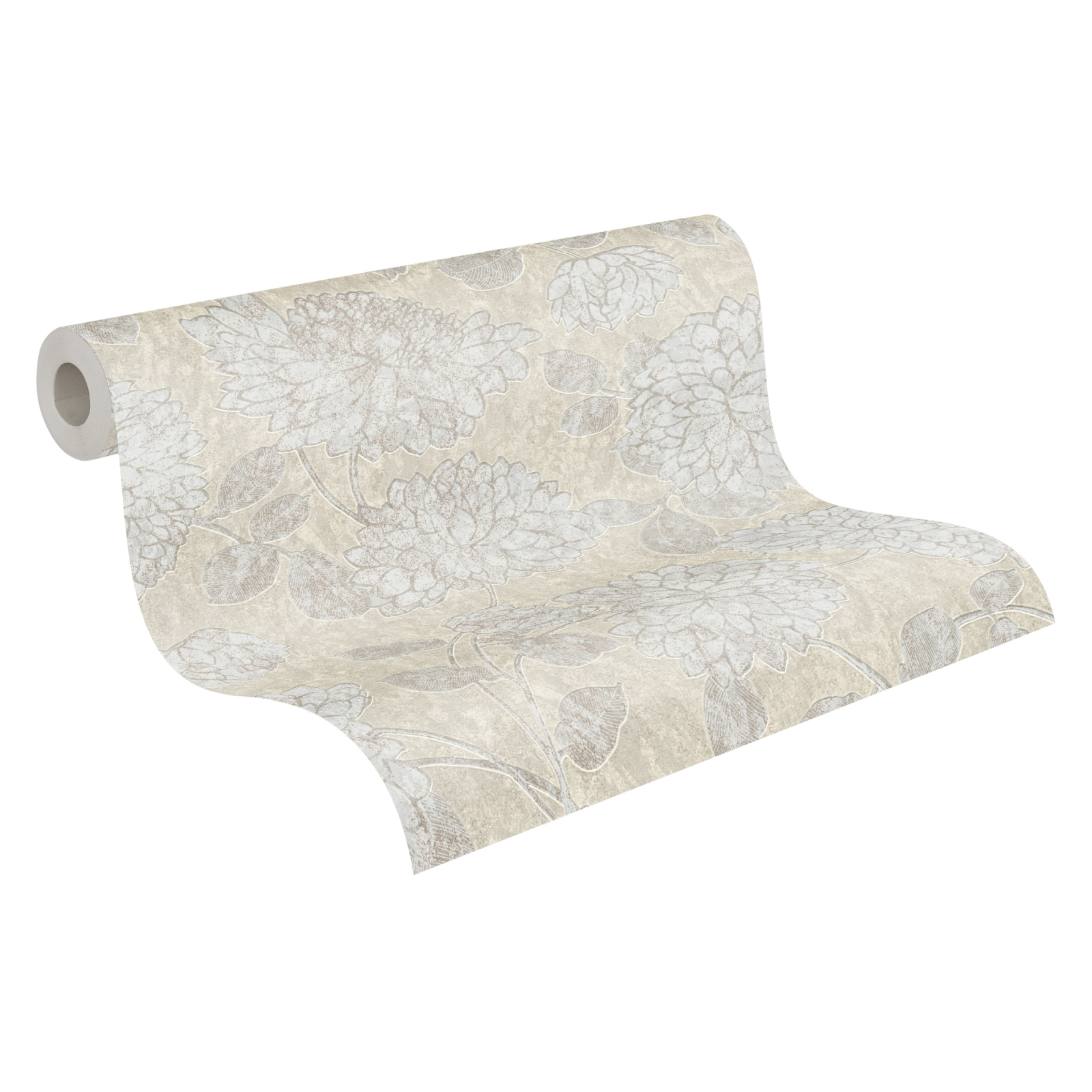 A.S. Creation Vliestapete - beige-weiß - Floral - 10 Meter
