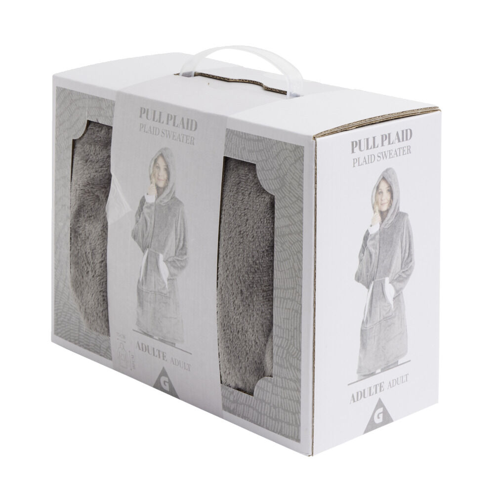 Pull plaid capuche adulte sherpa Taille unique - 4 coloris