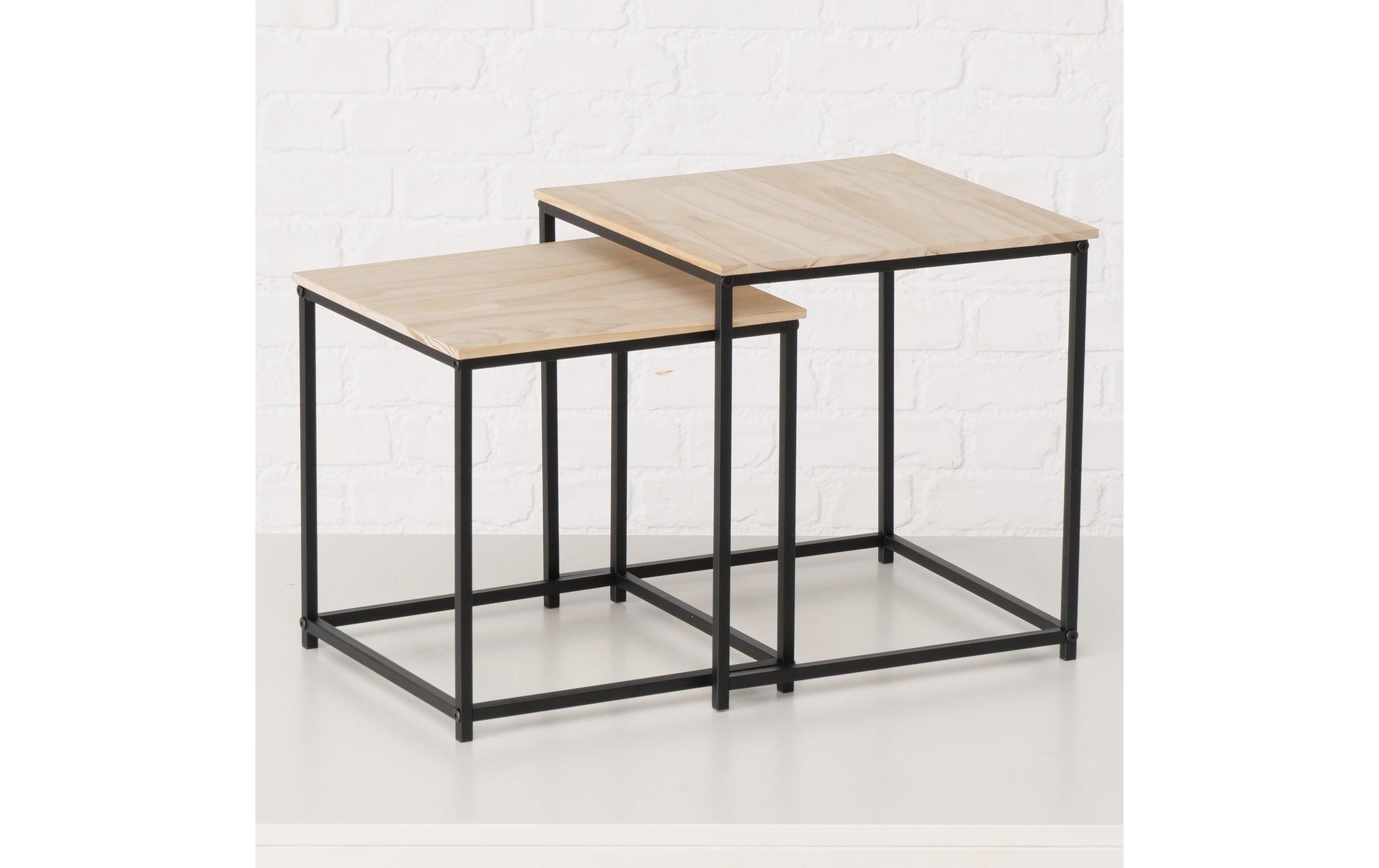 Beistelltisch Boras 2er Set, Natur/SchwarzCouchtisch