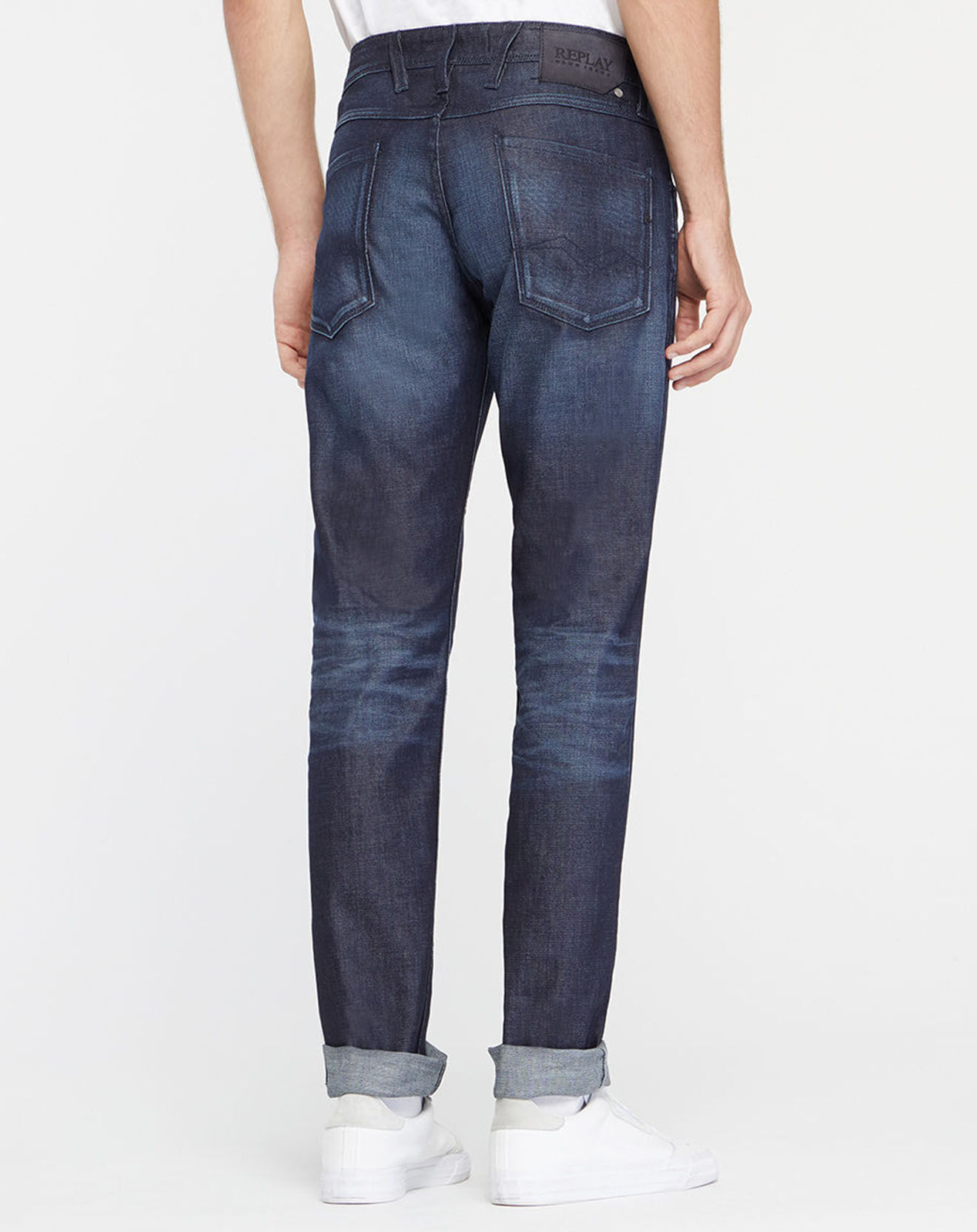 Replay Jean Slim Pure Denim Anbass bleu foncé