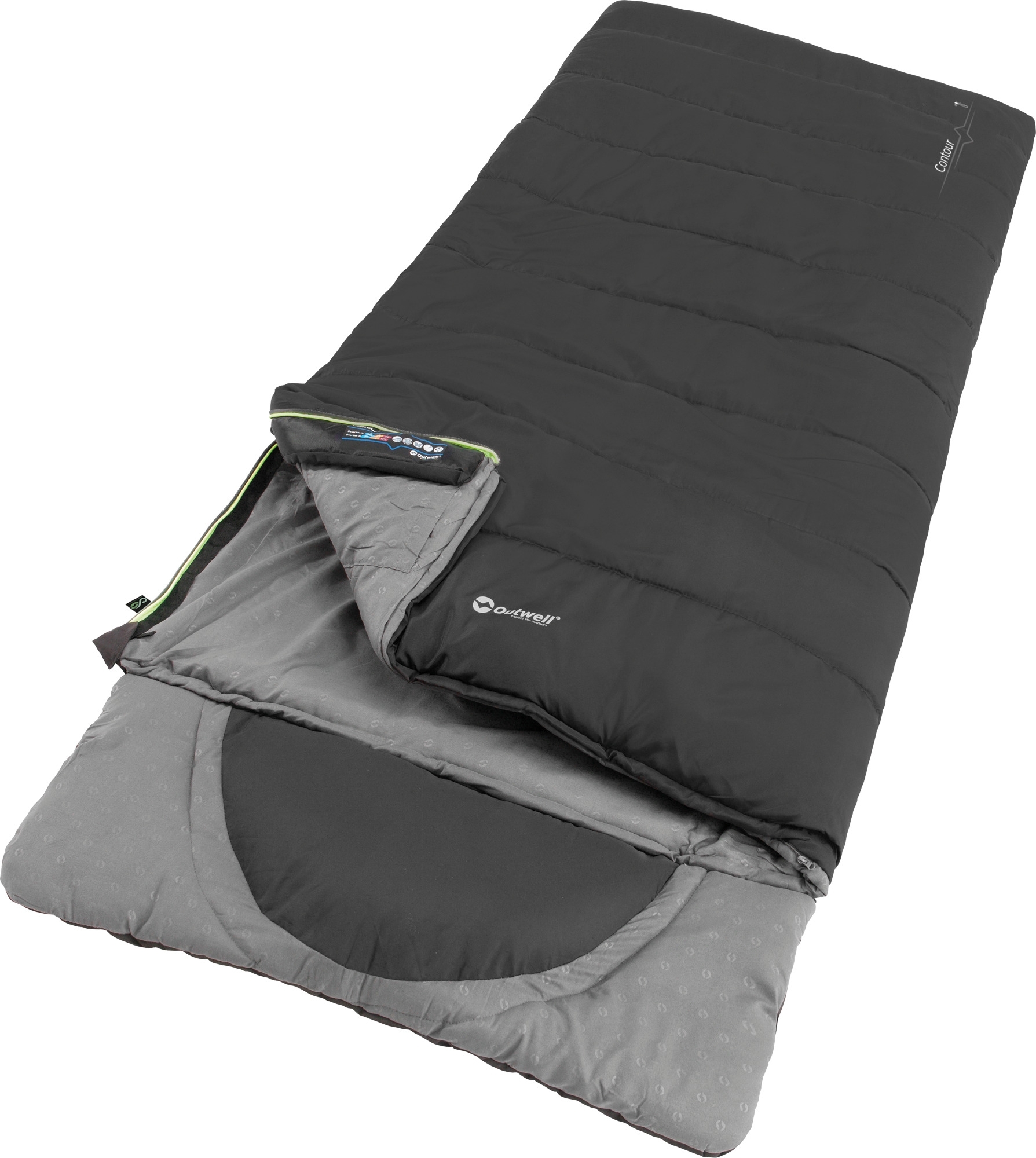 Outwell DS Contour Schlafsack 220 cm Midnight Black Reißverschluss rechts