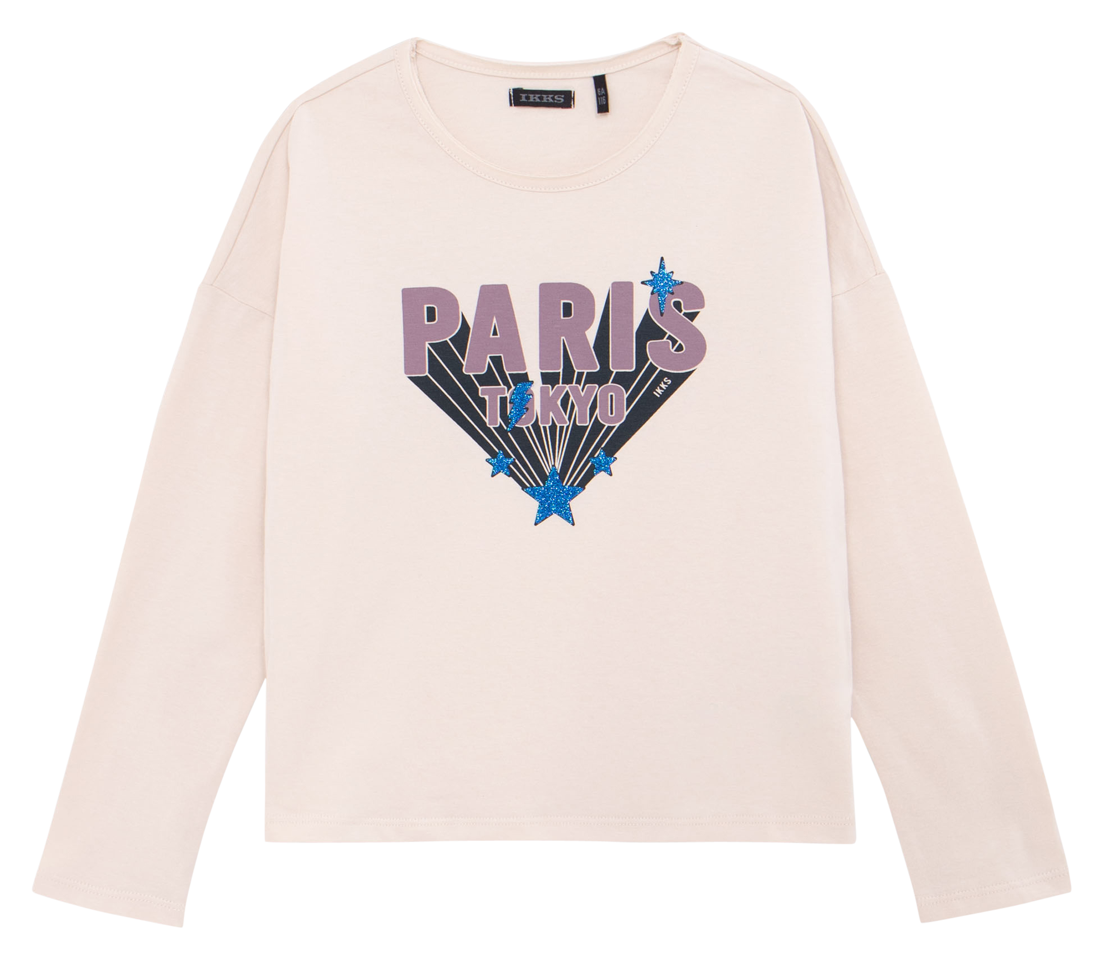 Tee-shirt col rond droit en coton sérigraphié | Blanc