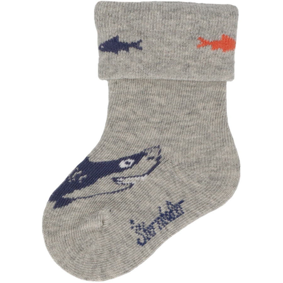 Sterntaler Baby-Socken 3er-Pack Hai hellgrau mel.