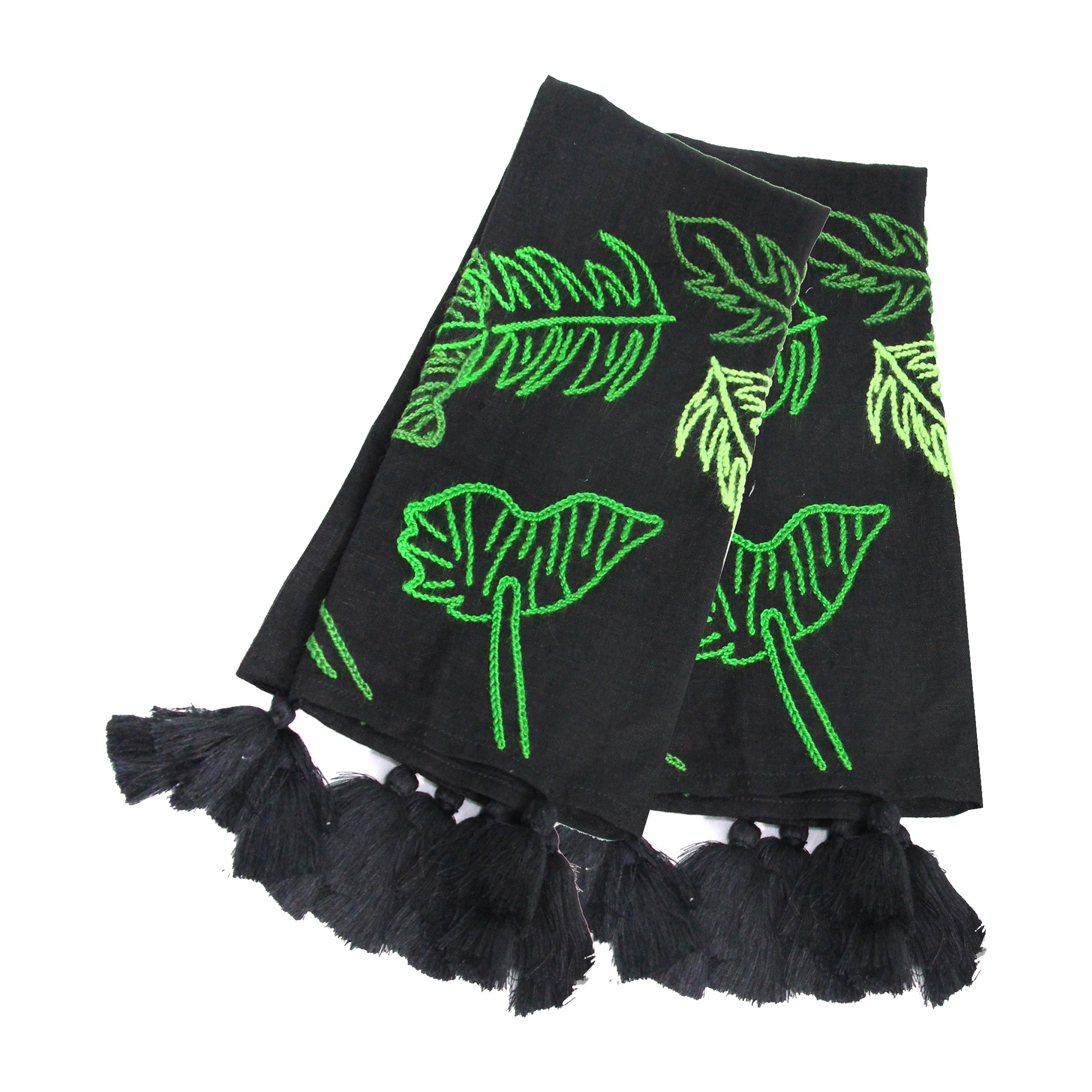 Serviette brodée à la main