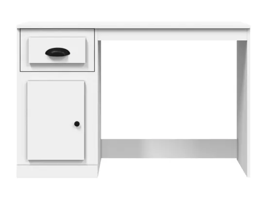 Bureau avec tiroir blanc 115x50x75 cm bois d'ingénierie