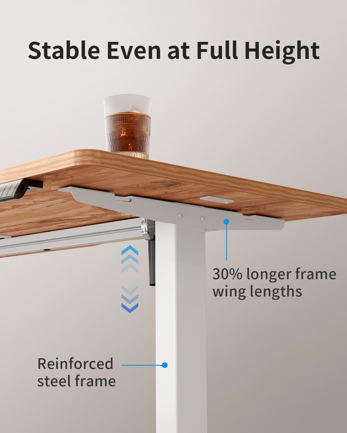 FEZIBO Höhenverstellbarer Schreibtisch mit USB-A und USB-C-Ladeanschlüssen, 120 x 60 cm Steh-Sitz Tisch, Schreibtisch Höhenverstellbar Elektrisch, Ergonomischer Computertisch Homeoffice, Hellbraun