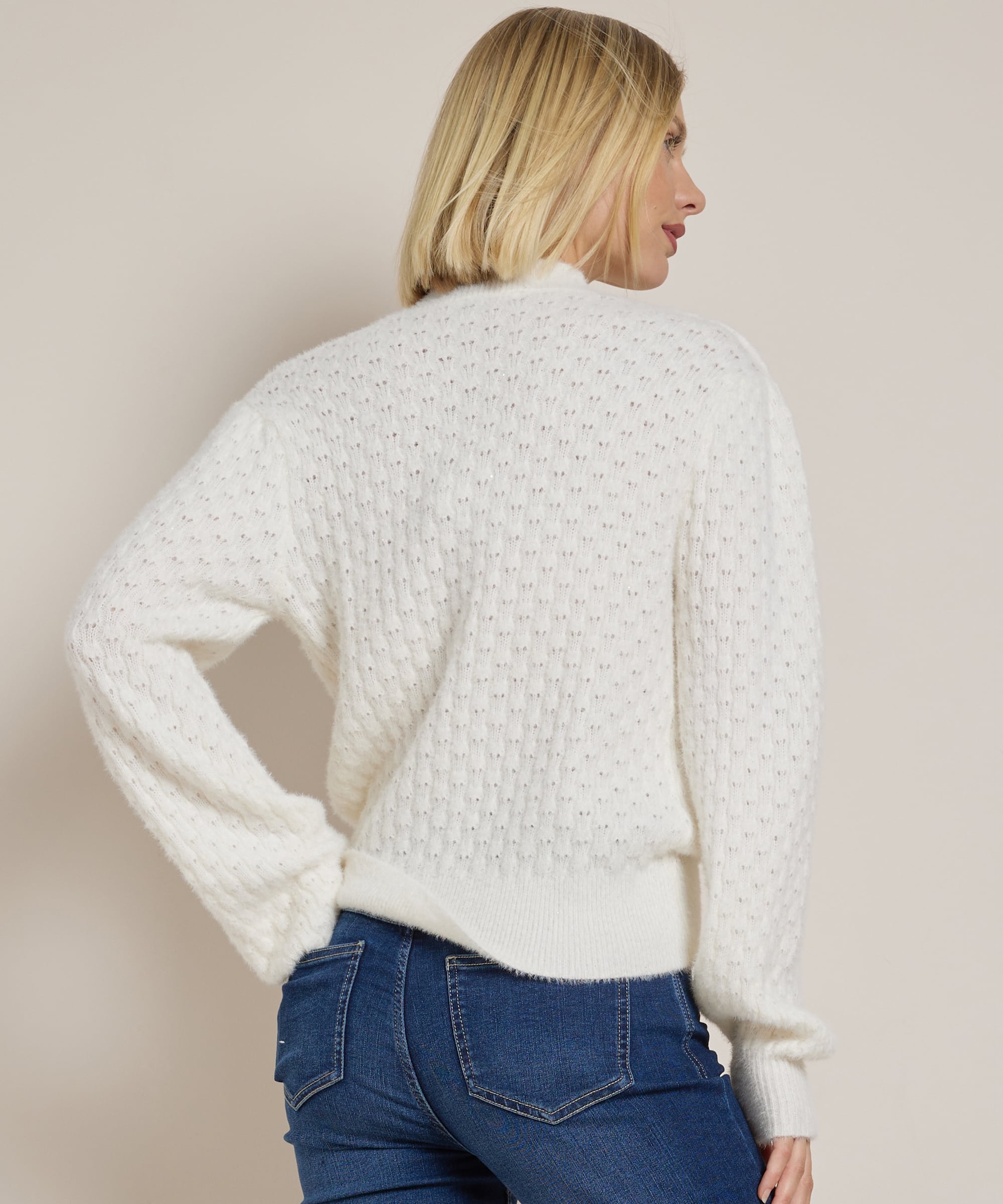 jacquard trui met glitters