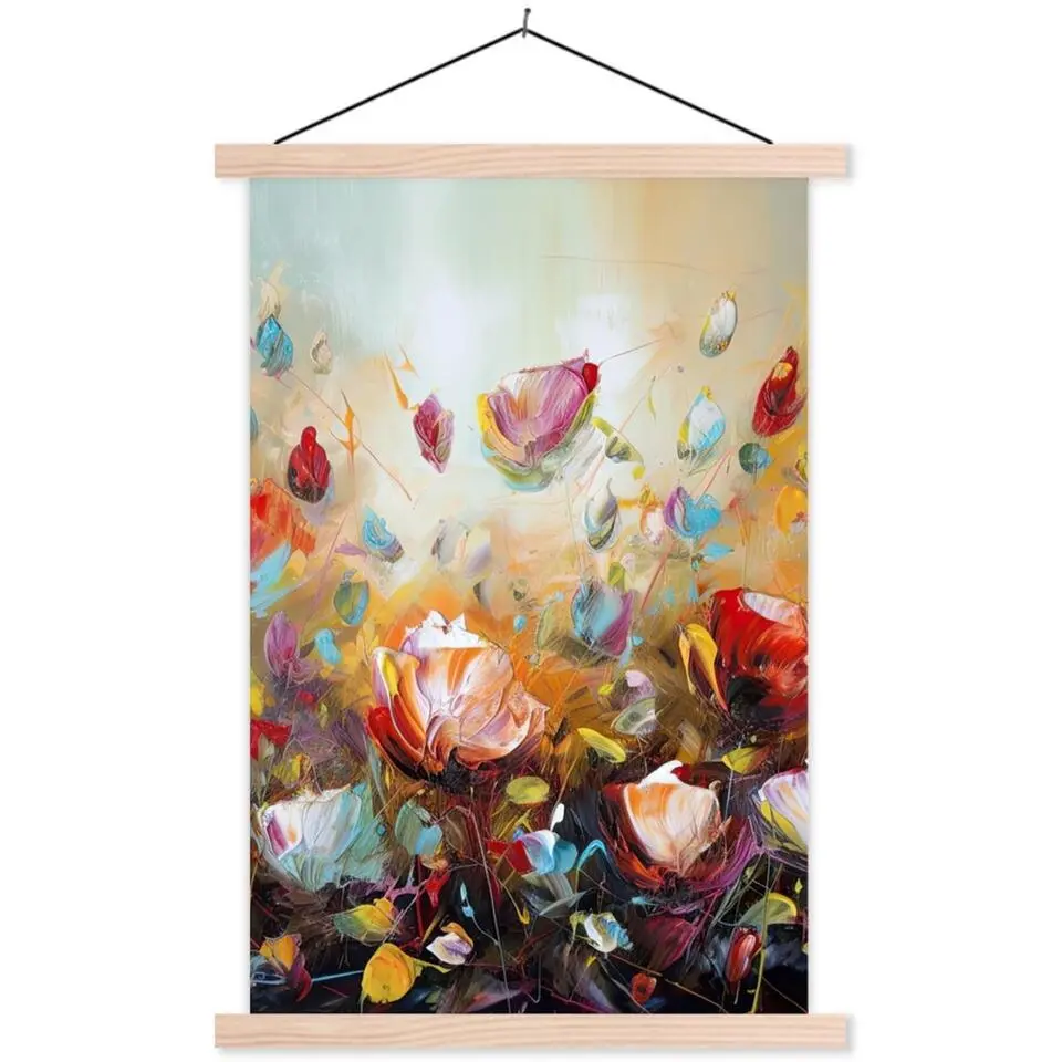 MuchoWow - Schoolplaat/ wandhanger - Bloemen - Kunst - Natuur - Olieve