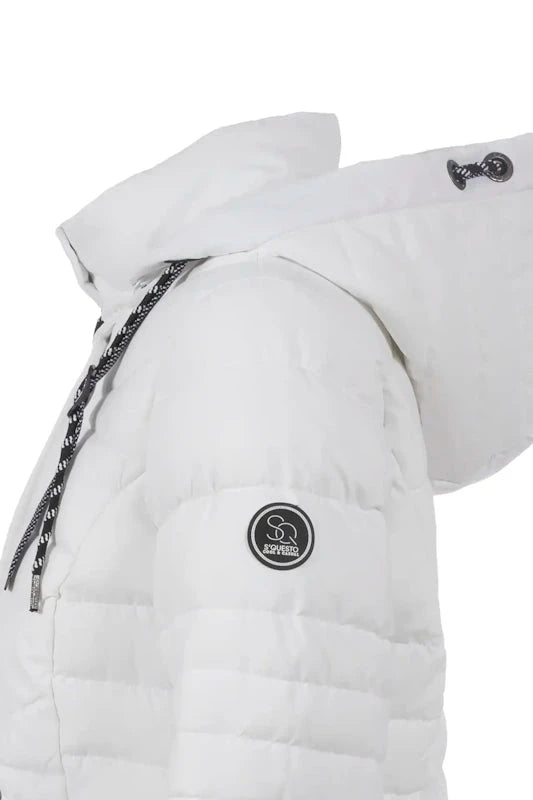 Soquesto Gewatteerde Winterjas met  Capuchon Off White