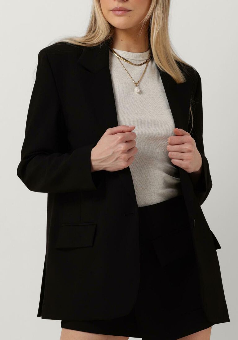 ALIX THE LABEL zwarte alix the label blazer ladies woven flowy stretch blazer