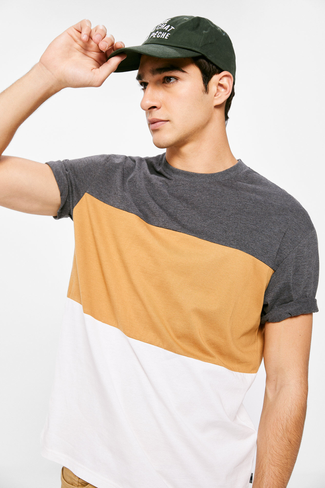 Camiseta de cor sólida - cinza escuro