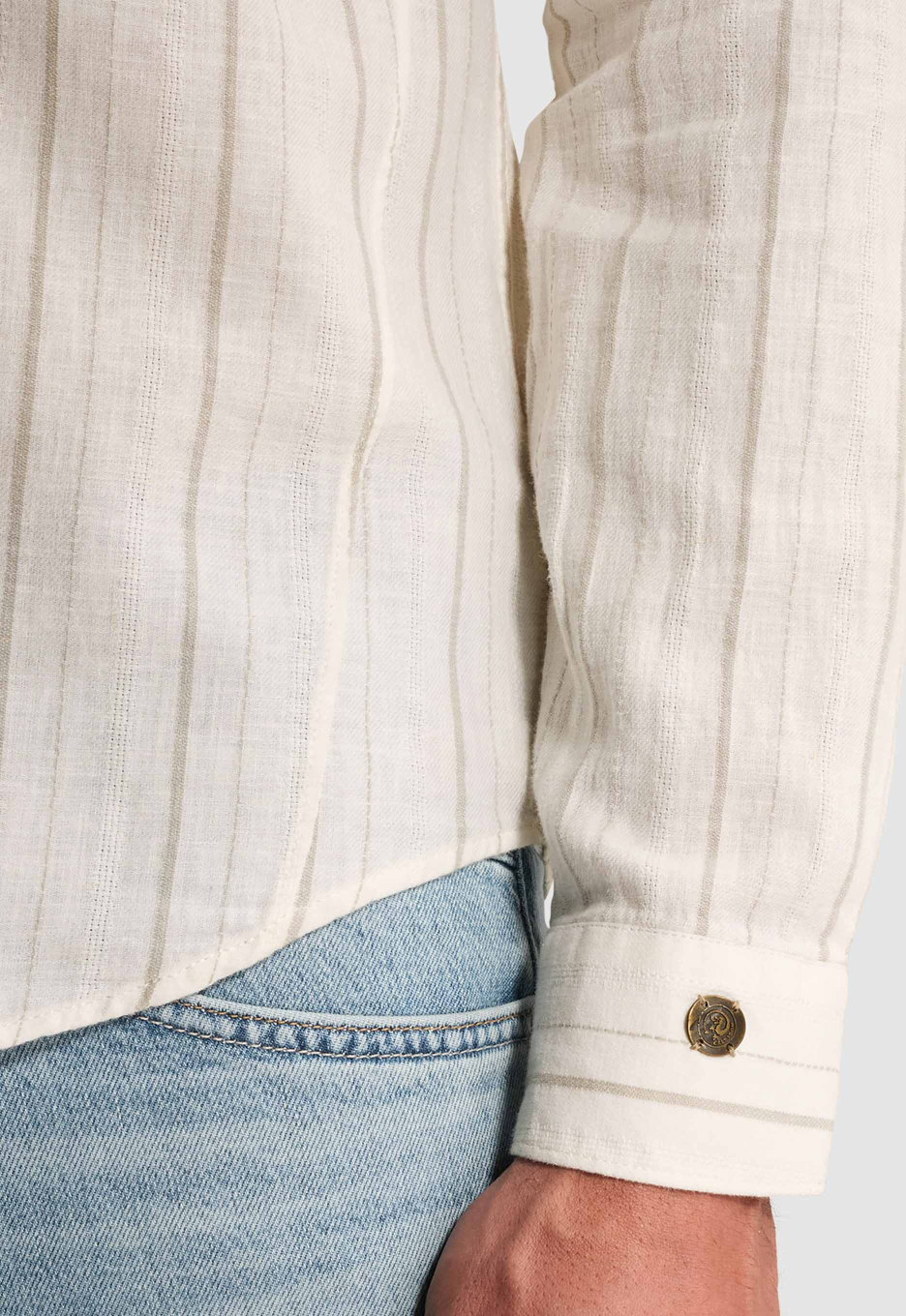 Cast Iron Twill Slub Stripe Overhemd