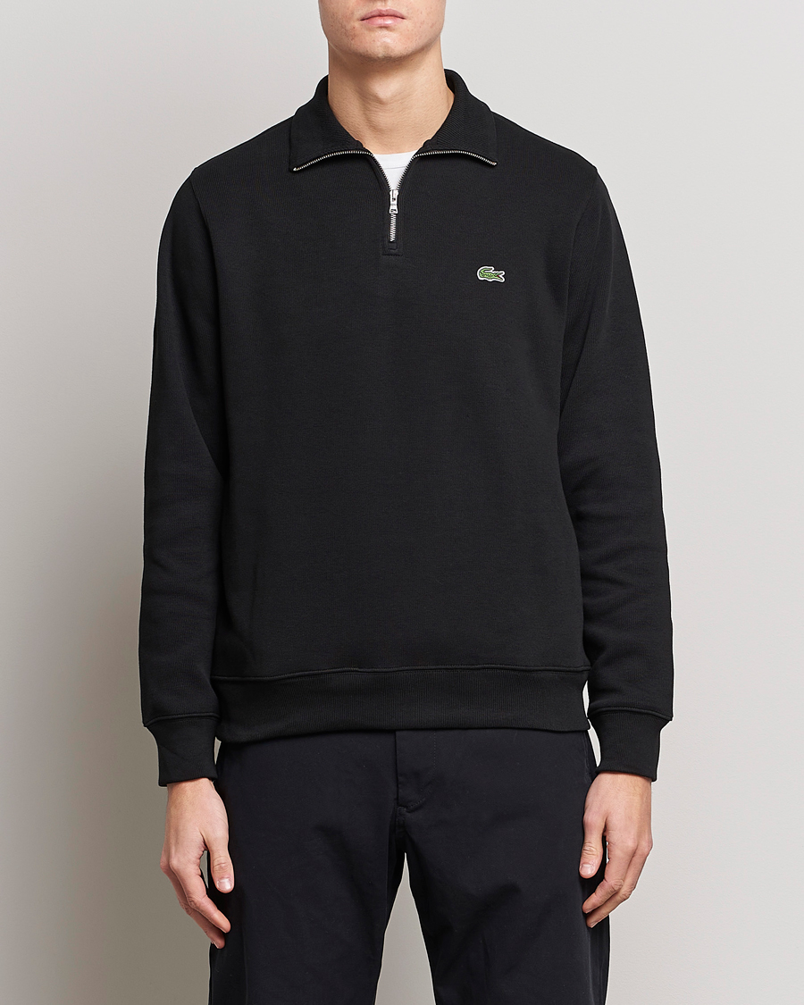 Lacoste Rib Interlock Half Zip Black