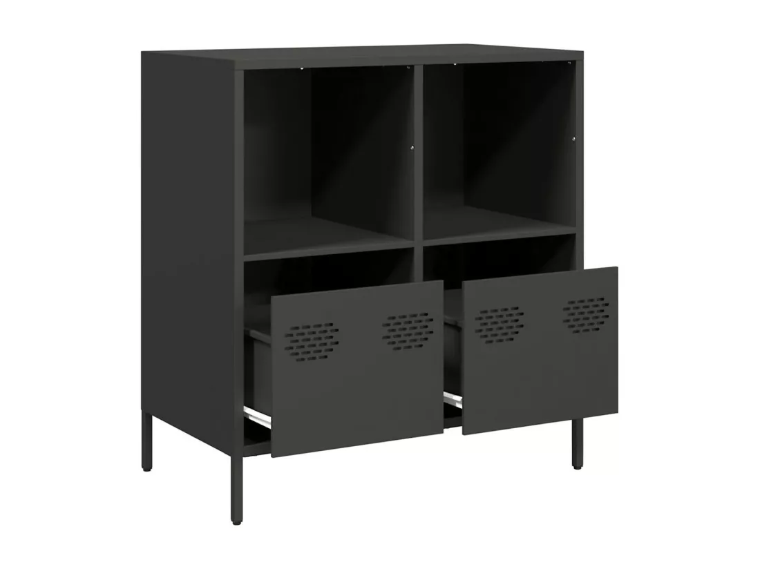 Buffet noir 68x39x73,5 cm acier laminé à froid