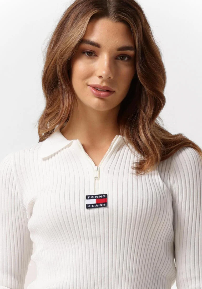 TOMMY JEANS witte tommy jeans trui sweaters half zipp