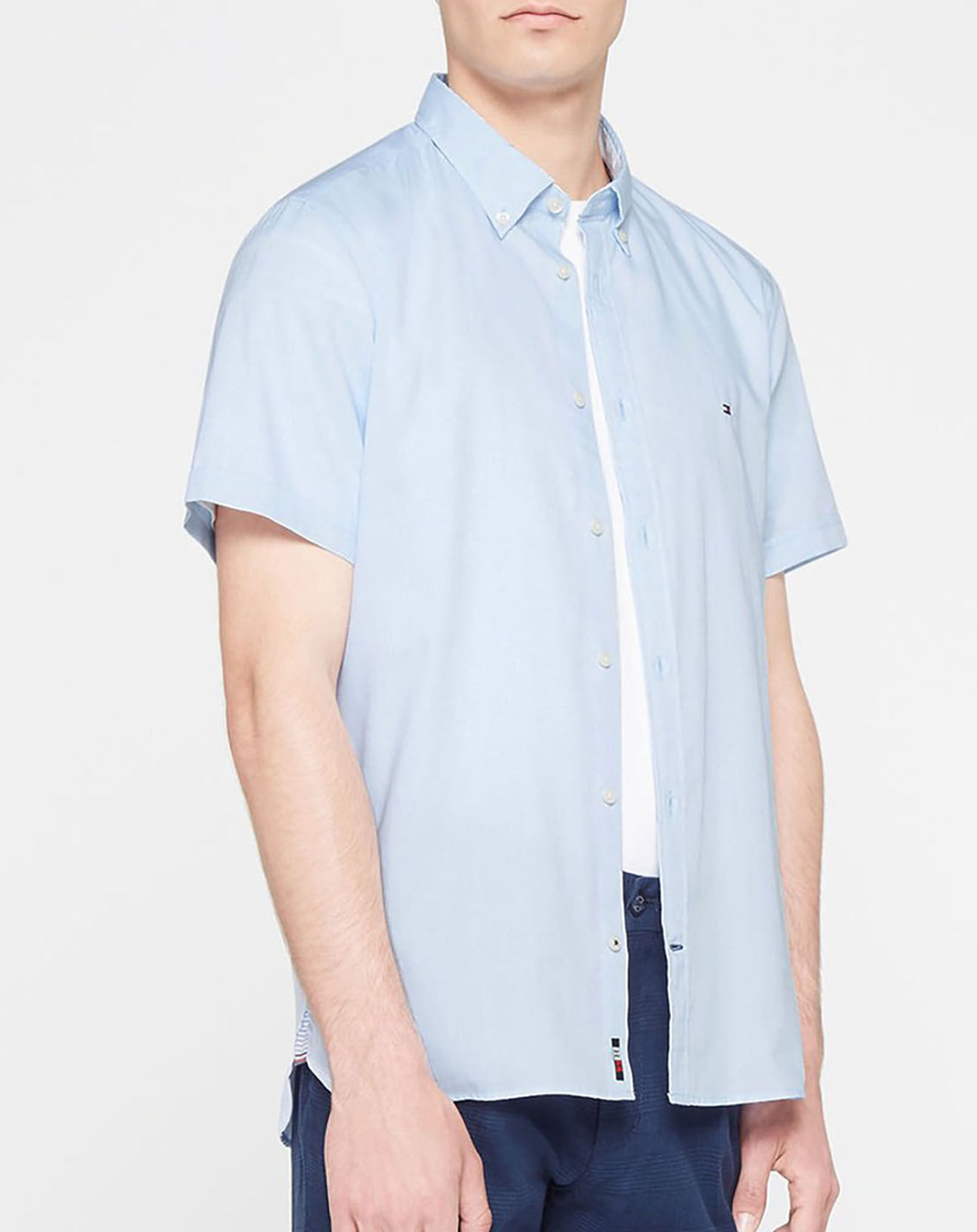Tommy Hilfiger Chemise slim fit travel oxford bleu clair