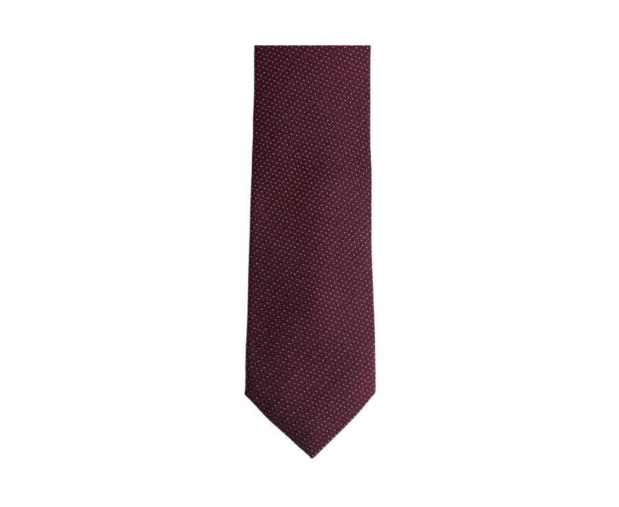 Cravate homme soie Bordeaux et Blanc