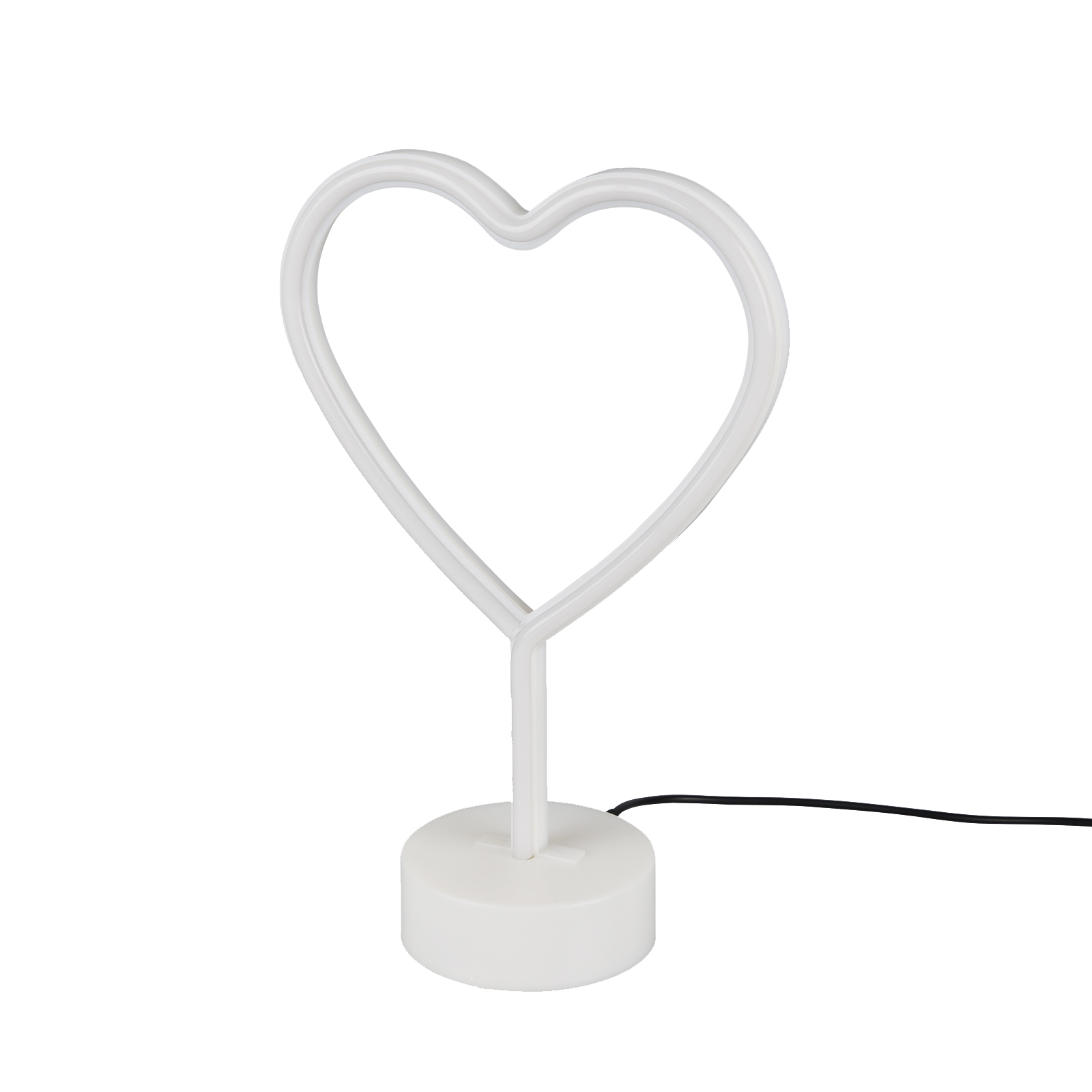 LED-Deko-Tischleuchte - weiß - USB-Anschluss - Herz