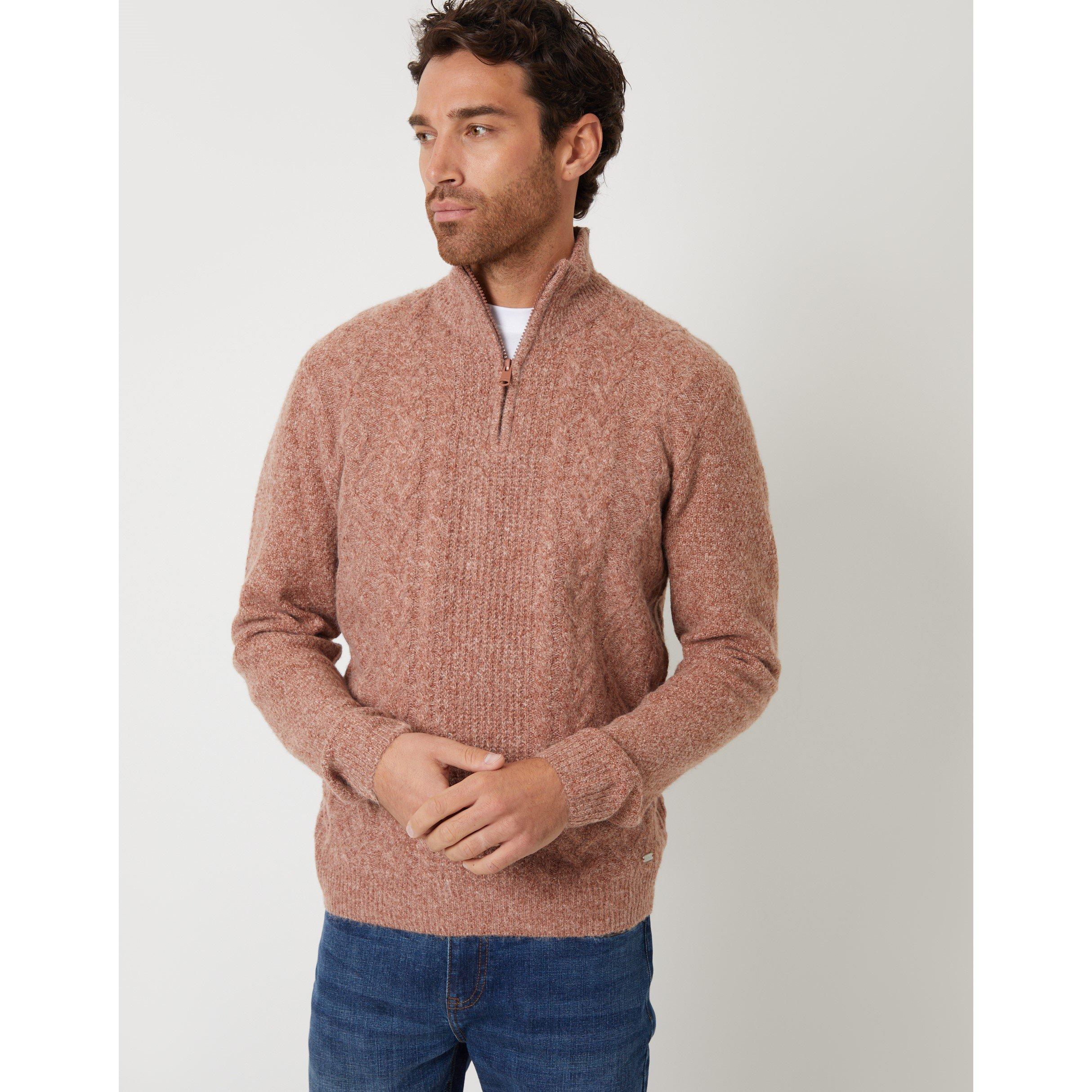 Threadbare TBquarterZip Cable Knit Jumper Mens