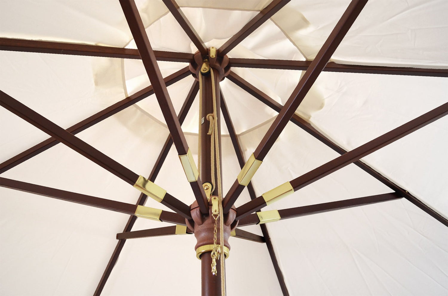 Parasol 300 cm natuurlijk wit elegant windscherm UV-bescherming 50