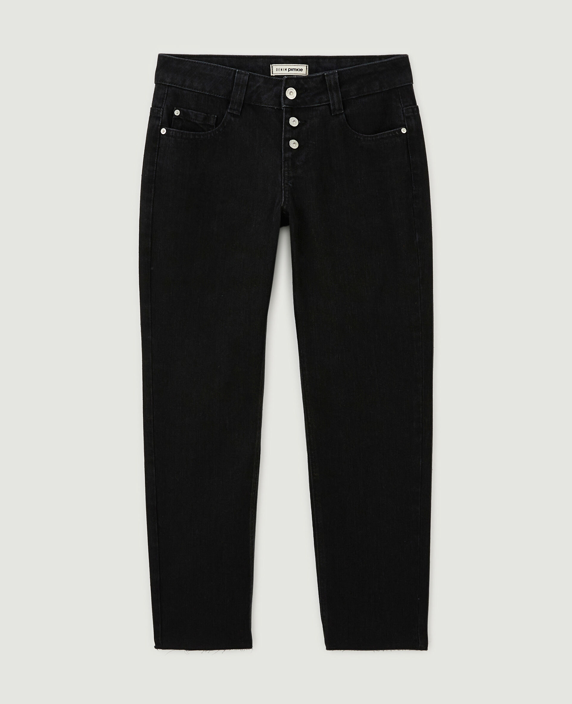 Jean straight taille basse - Noir