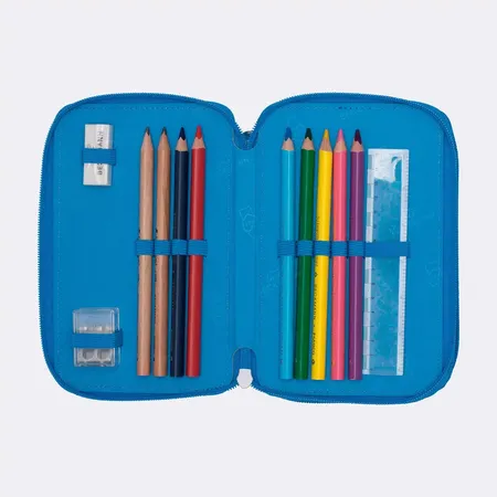 Beckmann 3-fächrige Federmappe mit Inhalt, Ocean