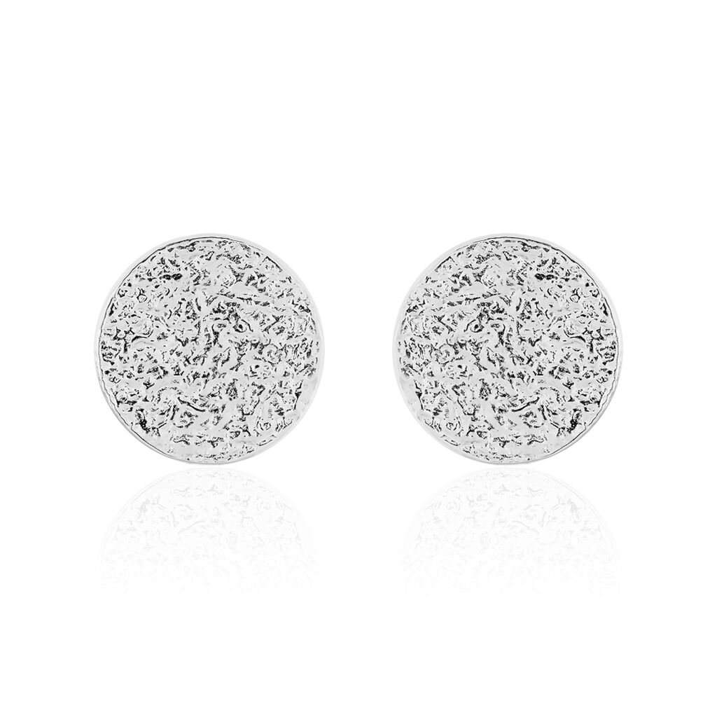 Boucles D'oreilles Puces Blanka Argent Blanc