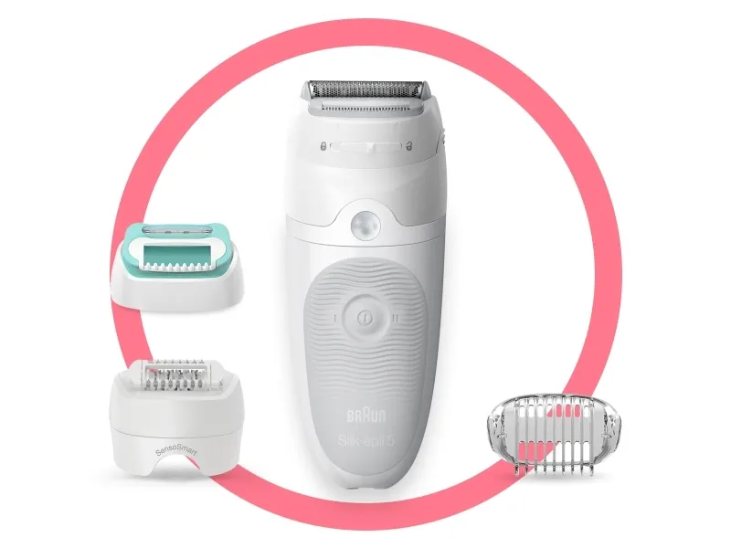 Braun Silk-épil 5 81770430, Hvid, 28 pincetter, MicroGrip, Barbering, Tyskland, Batteri