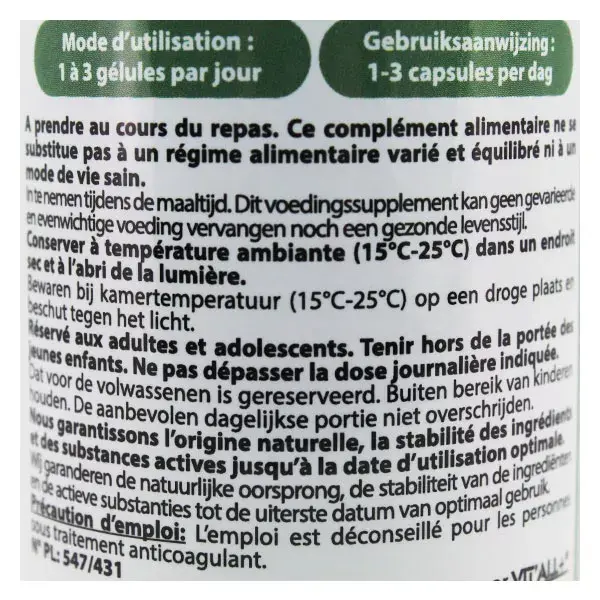 Vit'all+ Alho Negro Orgânico Fermentado 600mg 30 Cápsulas Vegetais