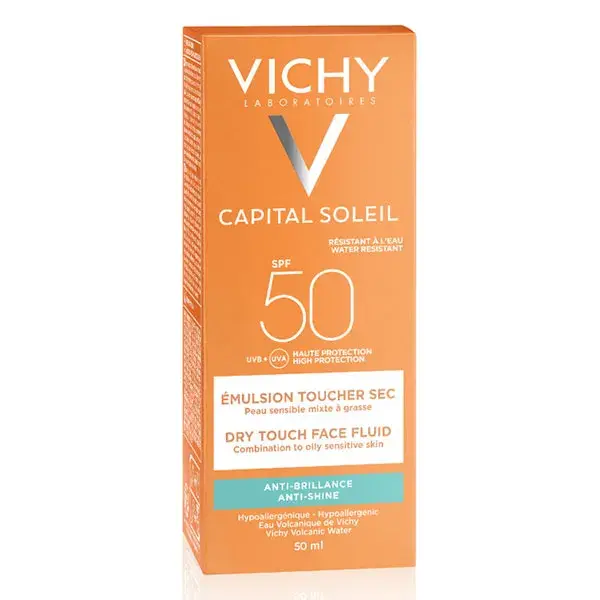 Vichy Idéal Soleil Crème Solaire Visage Emulsion Anti-Brillance Toucher Sec SPF50 50ml